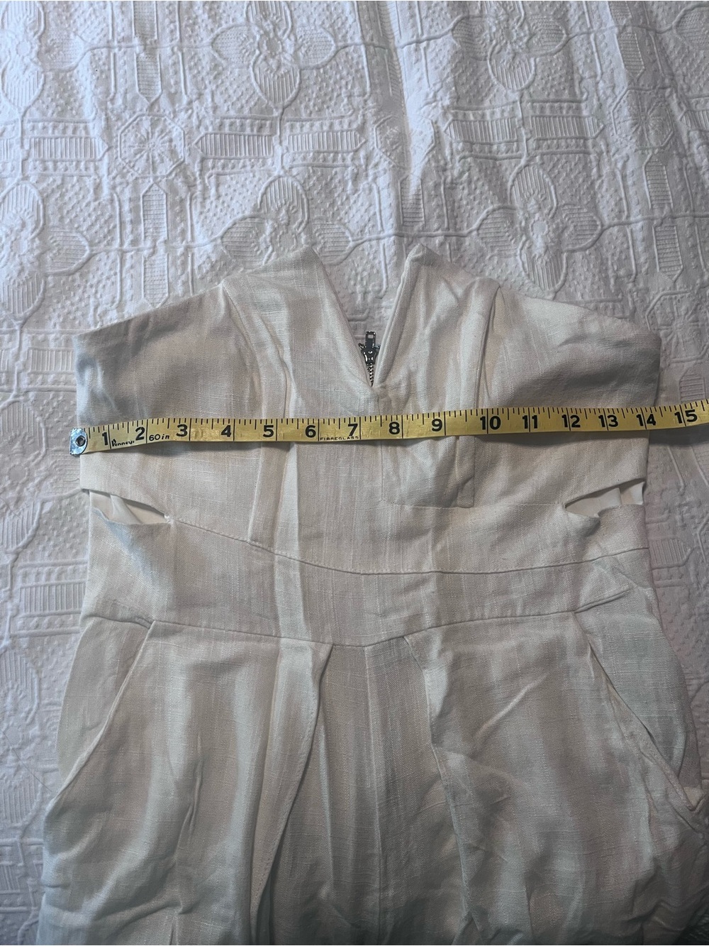 LUXXEL Strapless White Split-Leg Jumpsuit - Picture 9 of 12